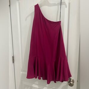 Amanda Uprichard Petite One shoulder mini dress